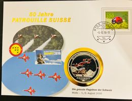 Patrouille Suisse  Numisbrief versilberte Medaille 2016