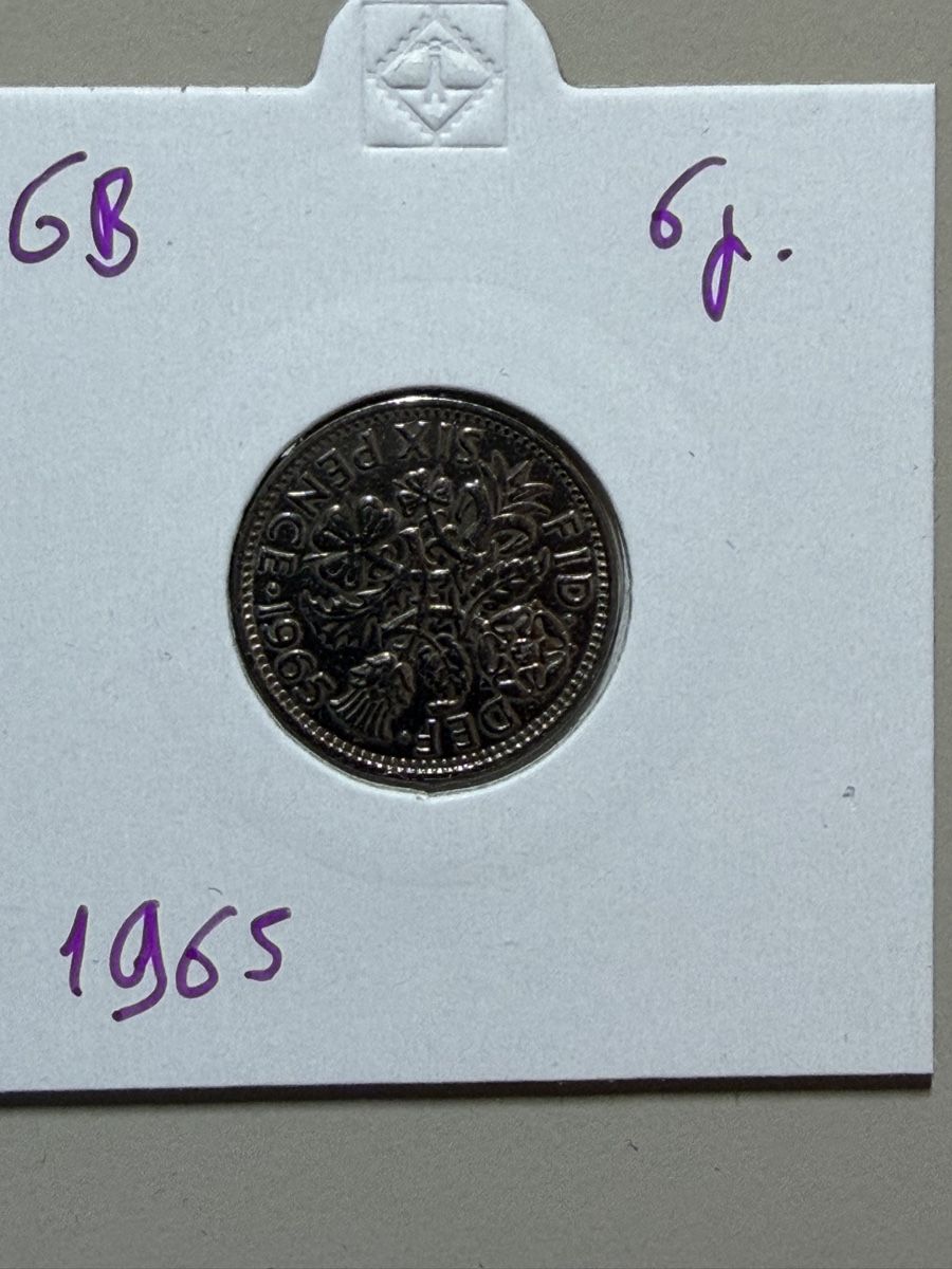 Alle Münzen: GB - 6 pence - 1965 – Gebraucht aus Payerne von Mike1682