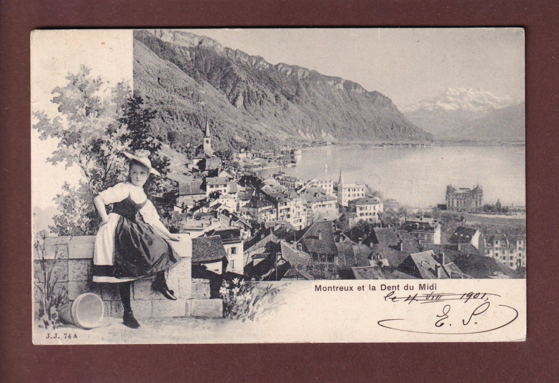 Ansichtskarten: MONTREUX - Vaudoise - Dents du Midi - 1901 – Gebraucht aus Pully von nicecards