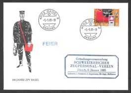 Eisenbahn Sonderbrief 100 Jahre ZPV Basel 1.5.1985