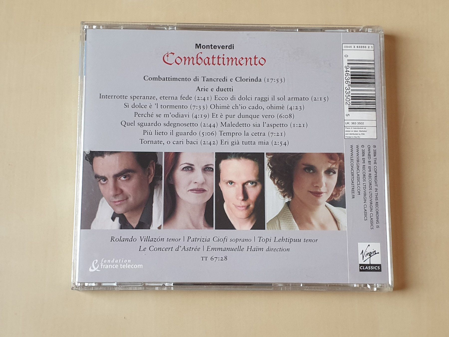 CD: Monteverdi Combattimento – Usato da Stansstad venduto da collectorsshop 1