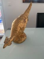 Goldener Fasan Dekofigur Vogel Skulptur Vintage