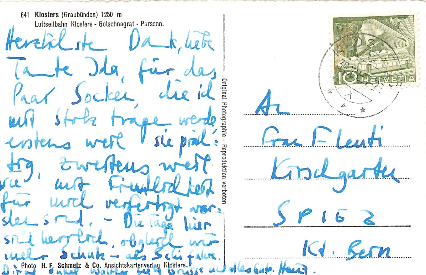 Cartoline postali: Klosters – Usato da Biasca venduto da Blenio71 1