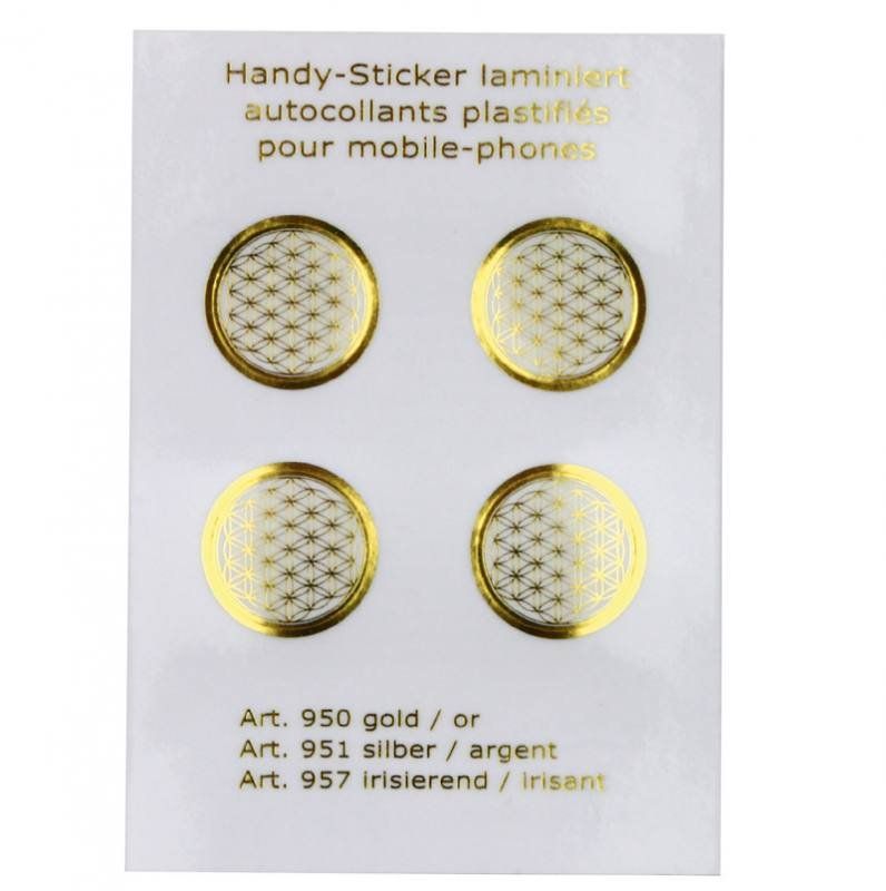 Aufkleber: Handysticker - Blume des Lebens - golden – Neu und originalverpackt aus Mauren von Yeelen