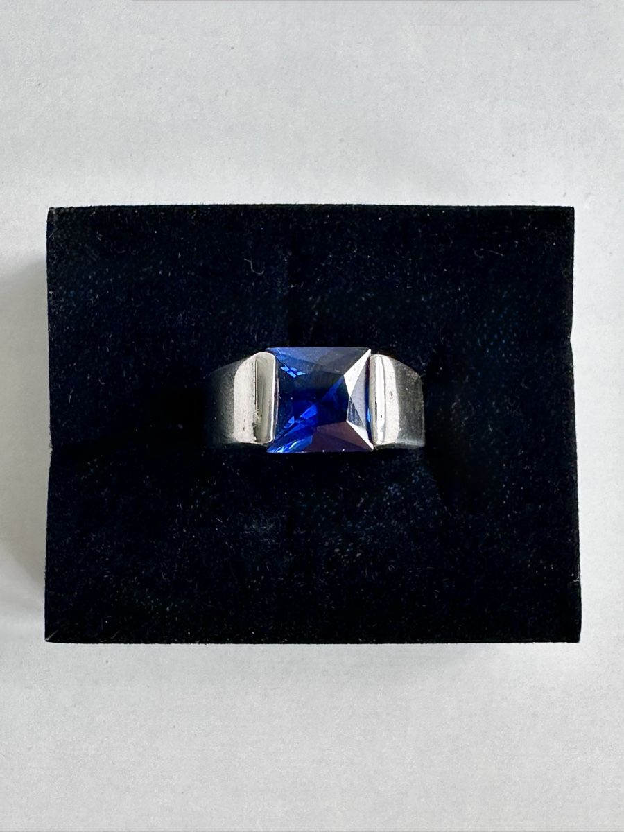 Anelli: 925 Silberring mit tiefblauem Stein/ Silverstar / Gr.  68 – Usato da Bern venduto da neon317 4