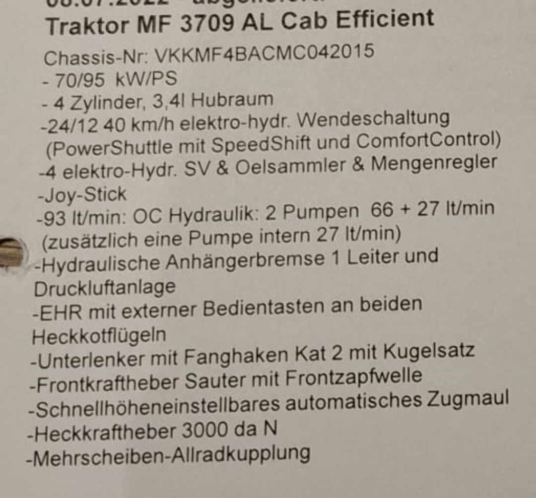 Massey Ferguson Traktoren: Massey Ferguson 3709 AL – Gebraucht aus Obergoldbach von hof_q85f 5