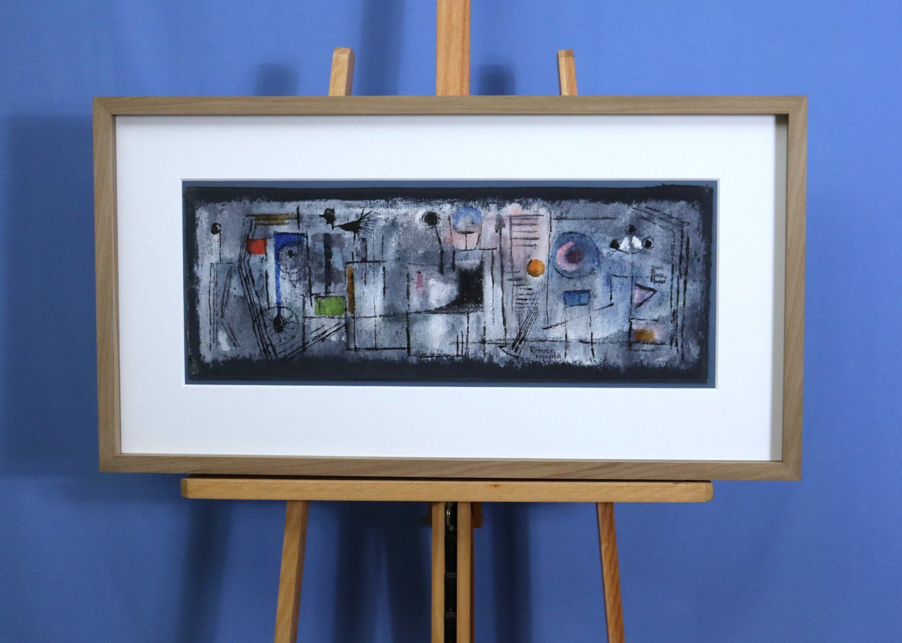 Gemälde: Romolo Esposito, Mischtechnik "Klee-Garten" signiert – Gebraucht aus Zug von Kunst-Fundgrube 3