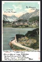 Maloja, Strassenpartie am Ufer mit Blick