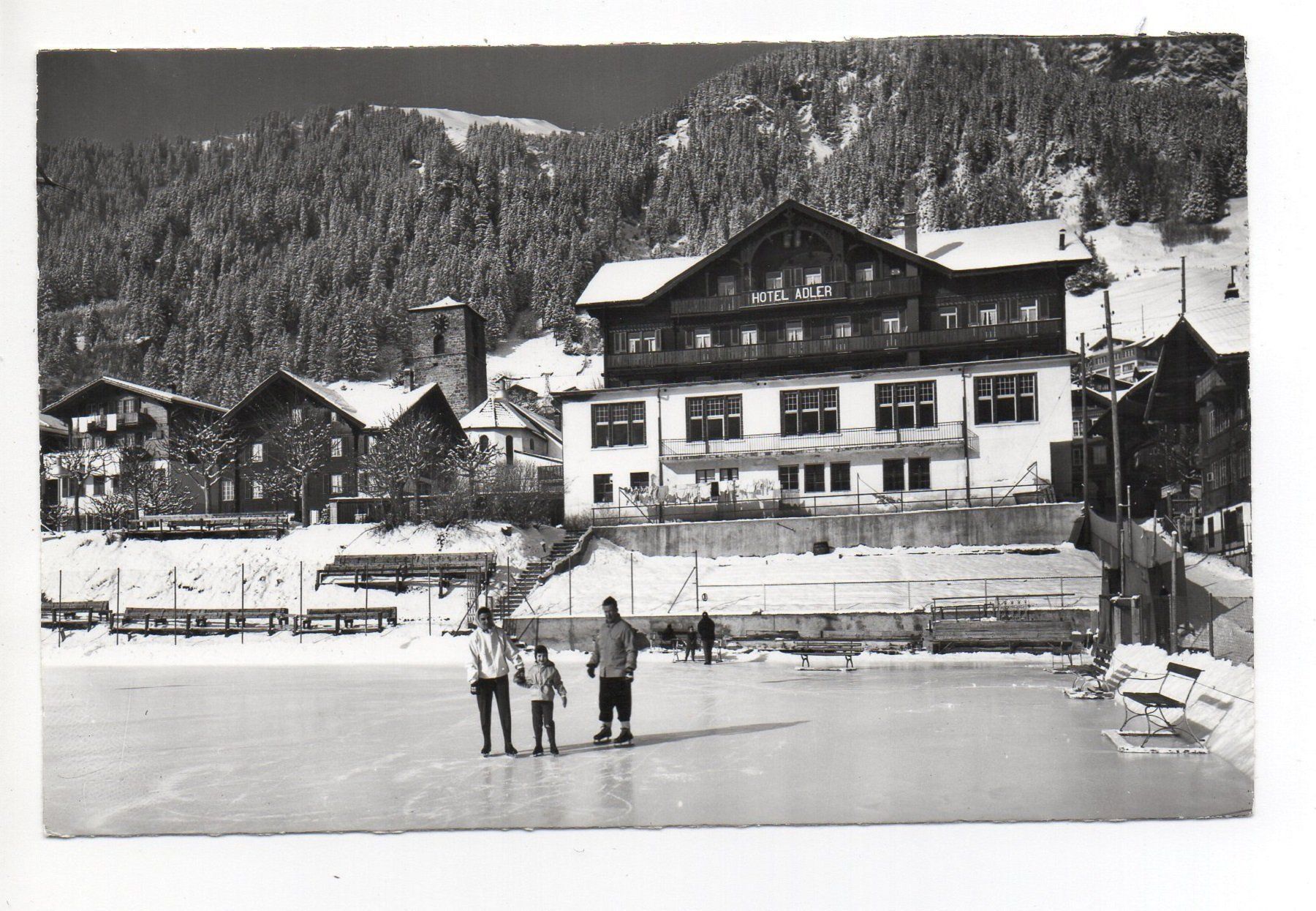 Cartes postales: ADELBODEN Hotel Adler, Eislauf – Neuf (Voir description) à Jona par philajona