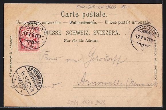 Cartoline postali: Litho Rorschach, Teilansicht, Bahnhof un – Usato da Berlin venduto da bartko-reher 1