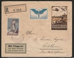 1924 : Flugpostbrief mit 2 verschiedenen Vignetten !