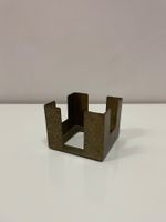 Vintage Messing Zettelbox Notizzettelhalter mit Patina