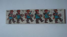 R. Mirer Schellen Umzug Kunstdruck auf Holz 42 x 10,5 x 1 cm