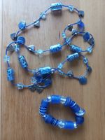 Blaue Glas-Kette mit Armband, 1 Stück möglich