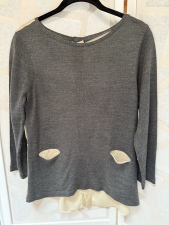 Great Zara grey & beige top. S