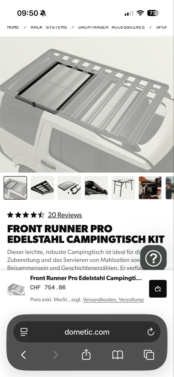 Front Runner Altri accessori per camping: FRONT RUNNER PRO EDELSTAHL CAMPINGTISCH KIT – Usato da Basel venduto da pet_jr2z
