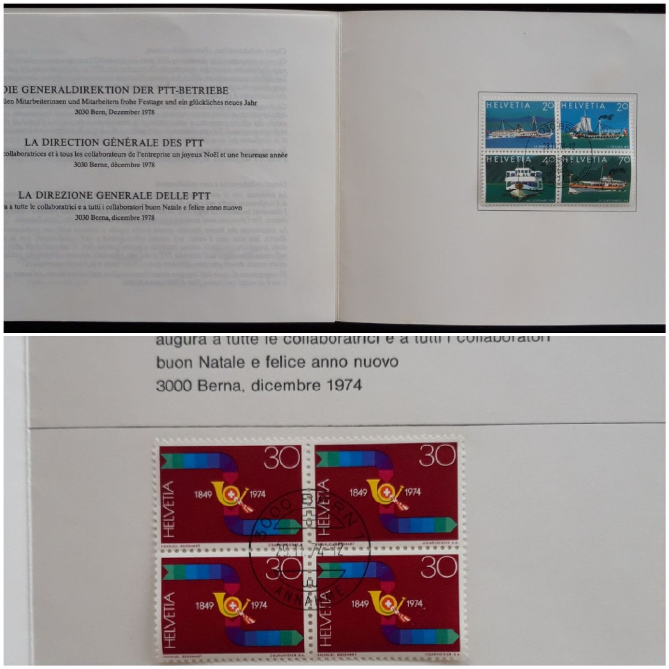 Tutti i francobolli: PTT Karten 1974 und 1978 – Usato da Buus venduto da papillon098