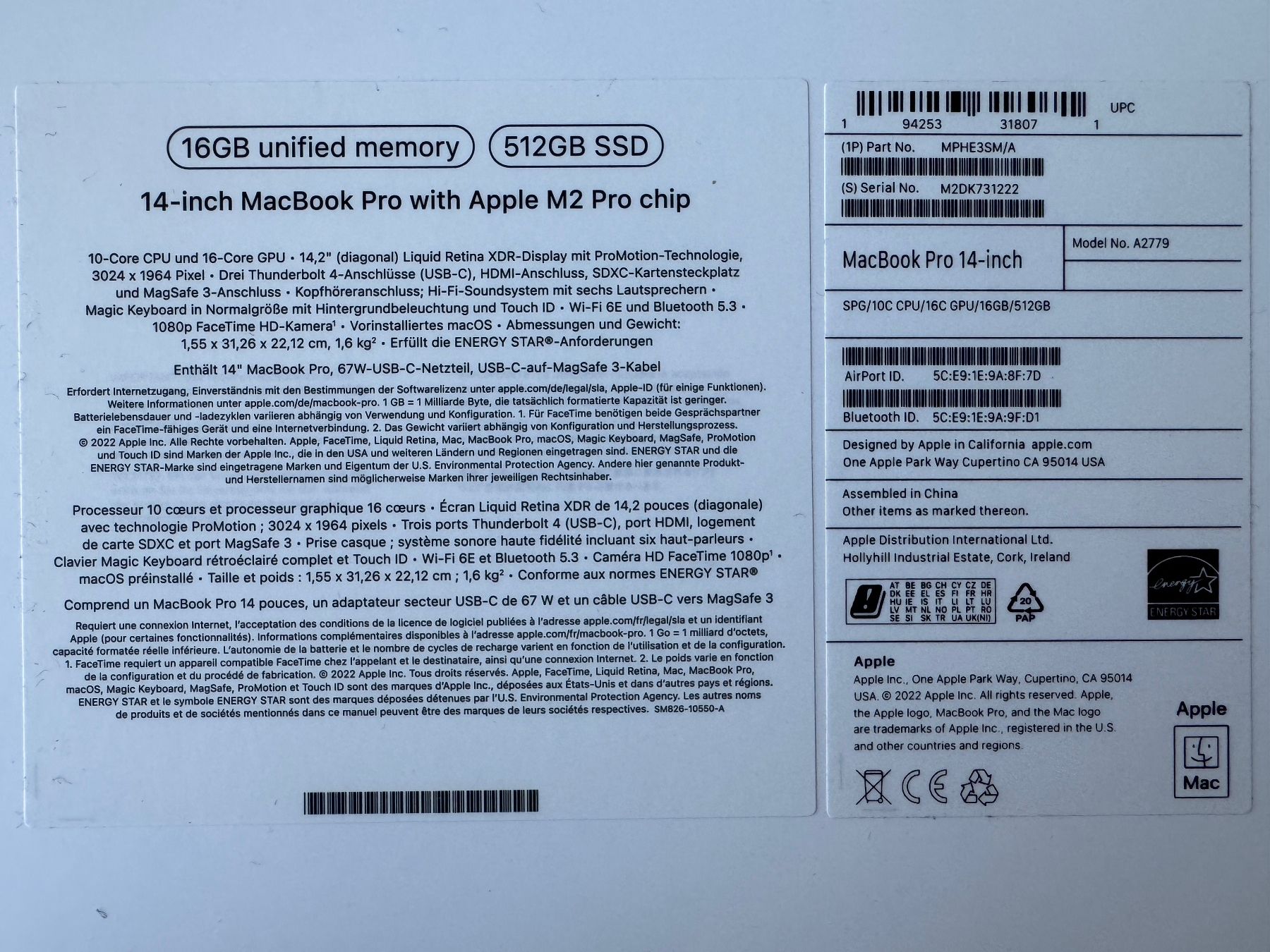 Apple Notebooks: MacBook Pro M2 2023 – Gebraucht aus Tägerwilen von  5
