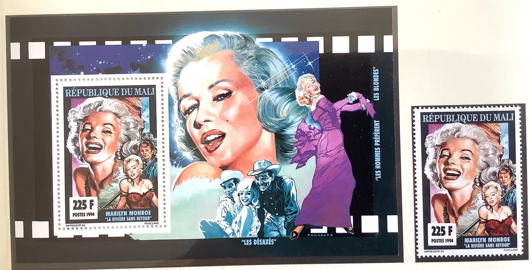 Tutti i francobolli: 1995 - Mali - Marilyn Monroe Block   ** + Einzel ** – Nuovo (secondo la descrizione) da Liestal venduto da Skunk02