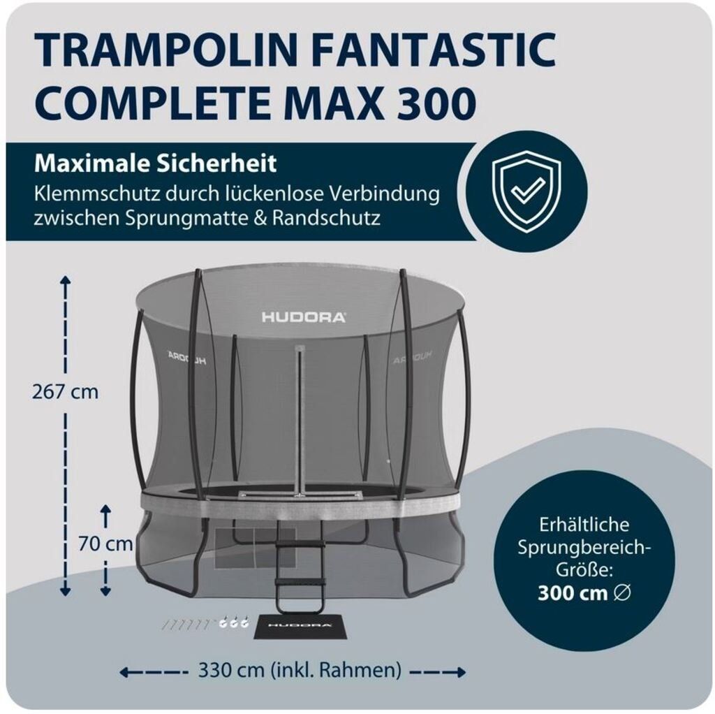 Hudora Trampoline: Hudora FANTASTIC COMPLETE Trampolin MAX 300 – Neu und originalverpackt aus Walenstadt von Trend-24 1