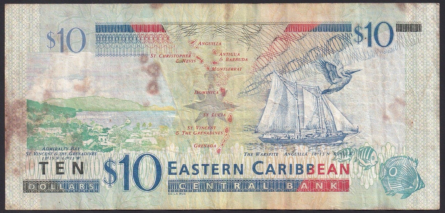 Banknoten: Eastern Caribbean Staates 10 Dollars 2015 – Gebraucht aus Brugg AG von banknoten_muesli 1