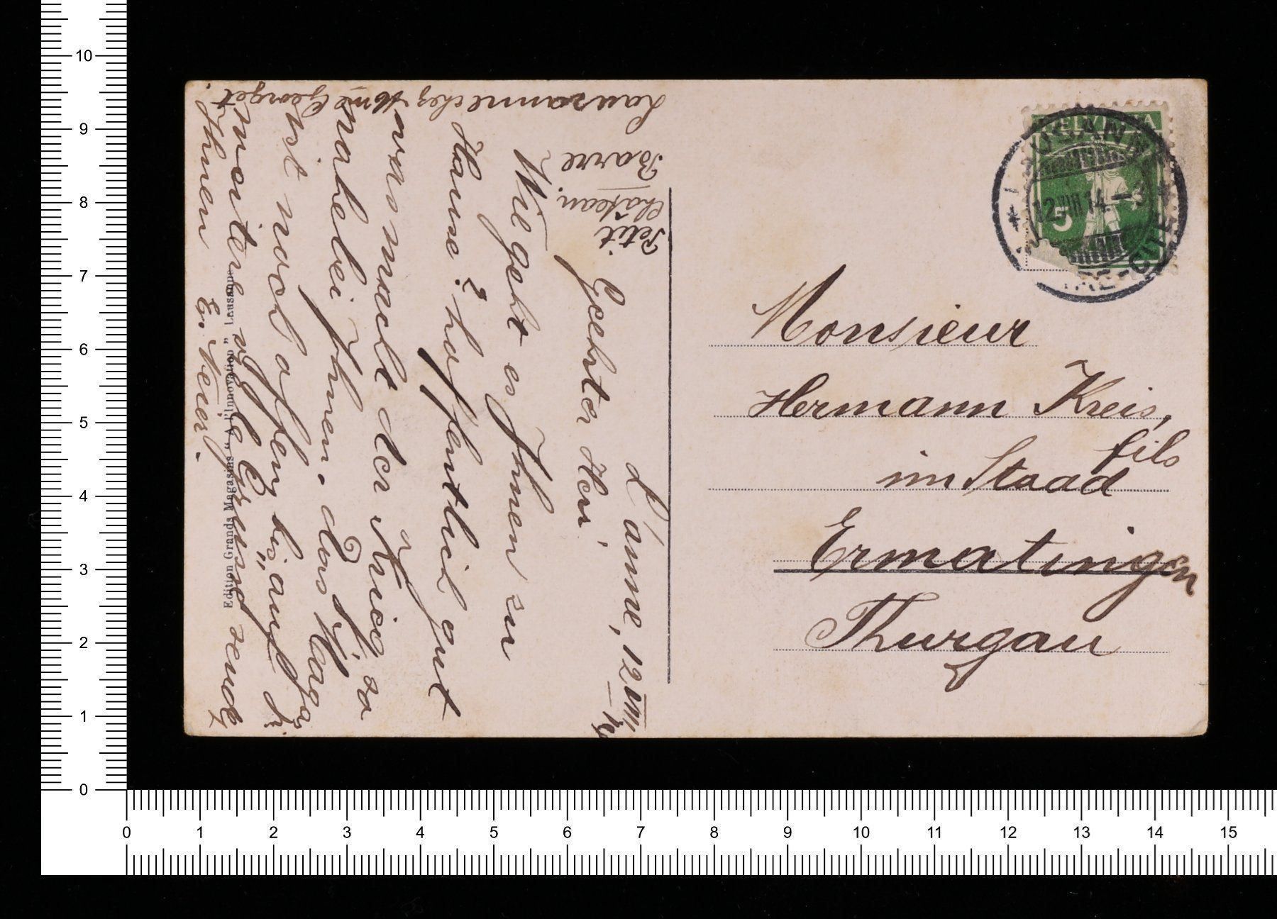 Cartoline postali: Lausanne - Le Chateau – Usato da Riehen venduto da Tignanello1 1