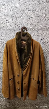 Neu Warme Herren Lederjacke mit Fell Applikation "Gruppo V"