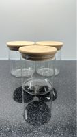 3er Set Vorratsgläser aus Glas mit Bambusdeckel, Neu