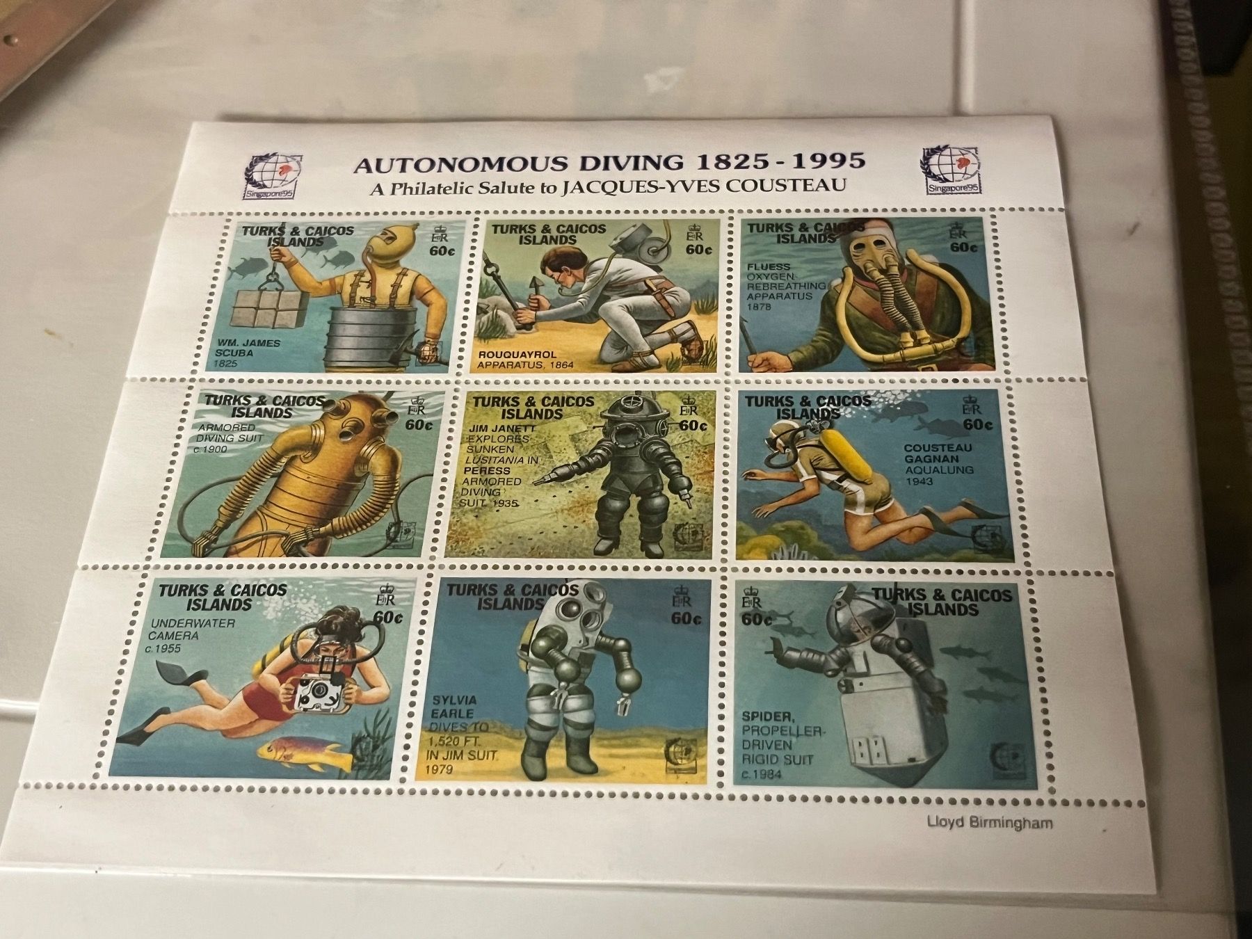 Alle Briefmarken: Briefmarken Tauchen Bogen Turk and Caicos Islands – Neu und originalverpackt aus Zürich von engebrunau