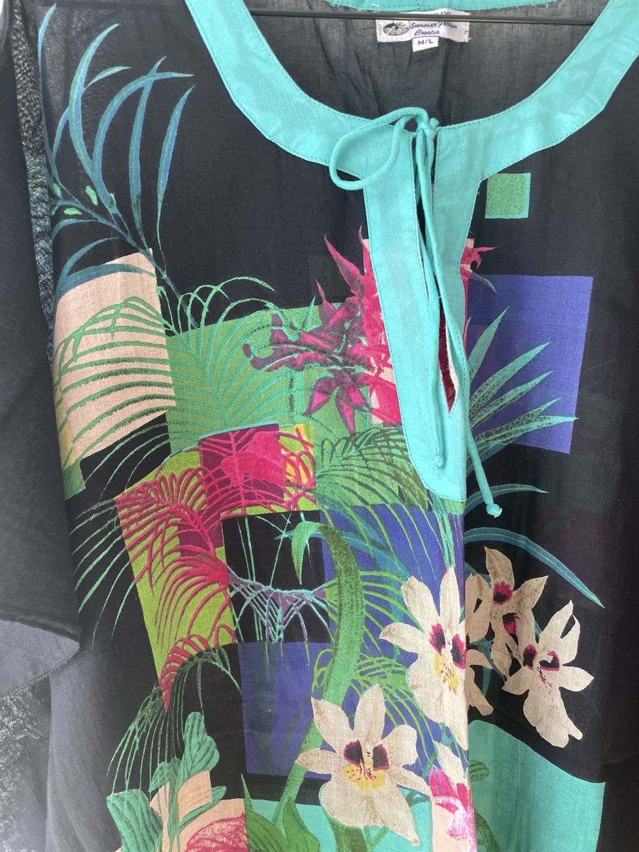 Tuniche: Kaftan Sommer Tunika Oversize Schwarz/Bunt one size – Nuovo (secondo la descrizione) da Zürich venduto da MyFashion 1