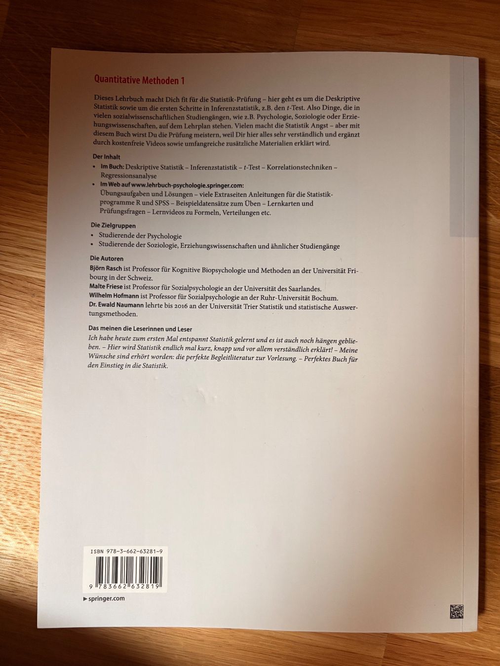 Bücher: Buch Quantitative Methoden 1 – Gebraucht aus Ormalingen von nunulemon 1