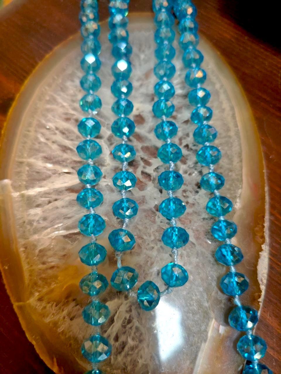 Catenine: SCHÖNE GLASKRISTALLKETTE 63 cm. LANG, FACETTIERT – Nuovo (secondo la descrizione) da Weiningen ZH venduto da actera 5
