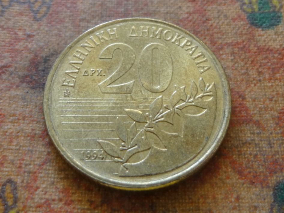 Toutes les monnaies: GRECE  20  Drachmes  1994 – D'occasion à Romanel-sur-Lausanne par Swift13