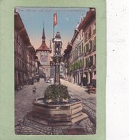 Bern Zähringer- oder Bärenbrunnen mit Zeitglockenturm 1913
