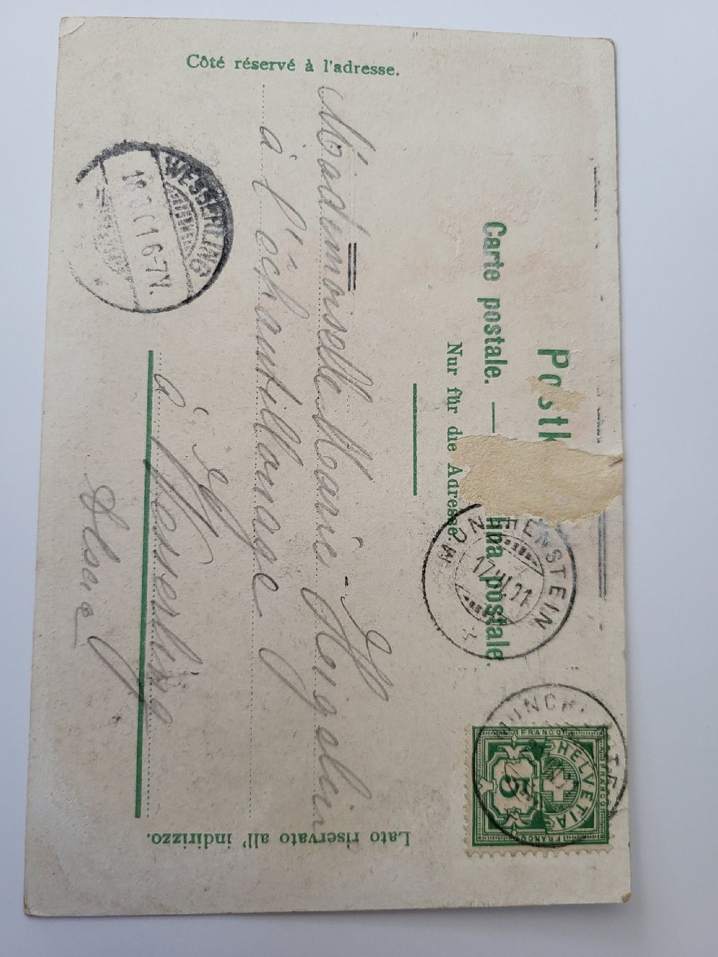 Ansichtskarten: Alte Litho Ansichtskarte Gruss aus Muenchenstein  R21 – Gebraucht aus nunningen von mic_88k2 1
