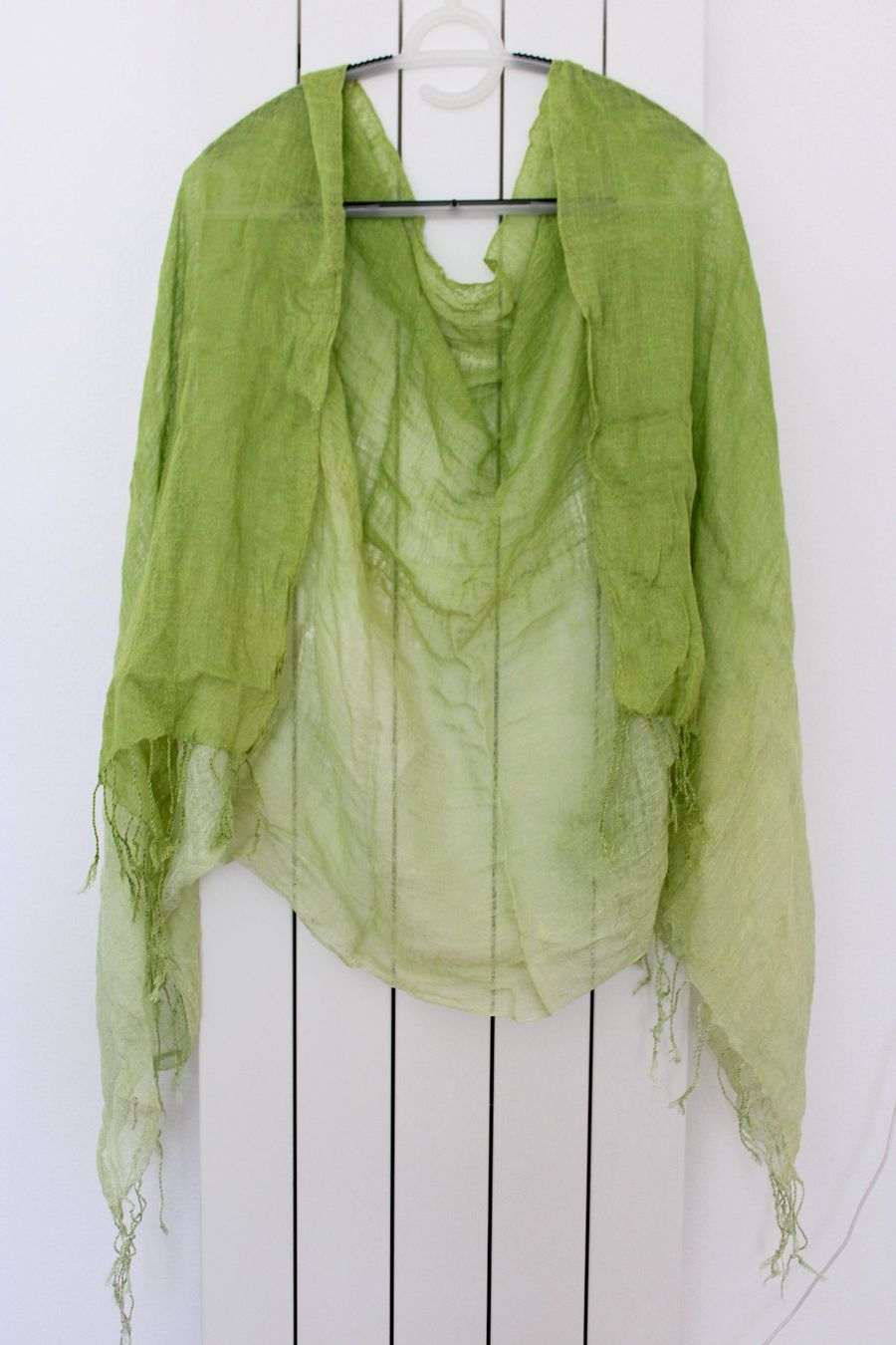 Foulards & écharpes: Grüner Leinen Schal, – D'occasion à Locarno par madame-tus-sauds 2