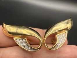 Elegante Vintage Ohrringe in Goldfarben und Strasssteinen