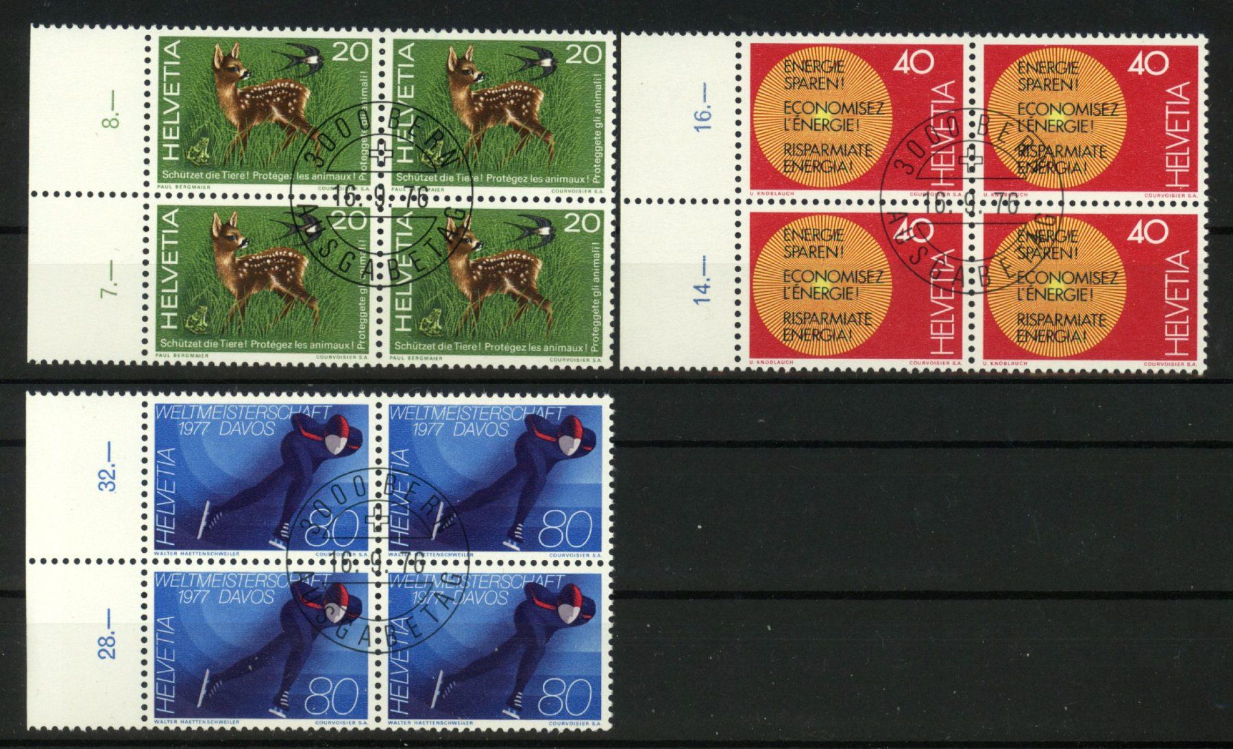 Tutti i francobolli: 1976, Sonderpostmarken, Viererblöcke, ET – Usato da Willisau venduto da Vollstempel