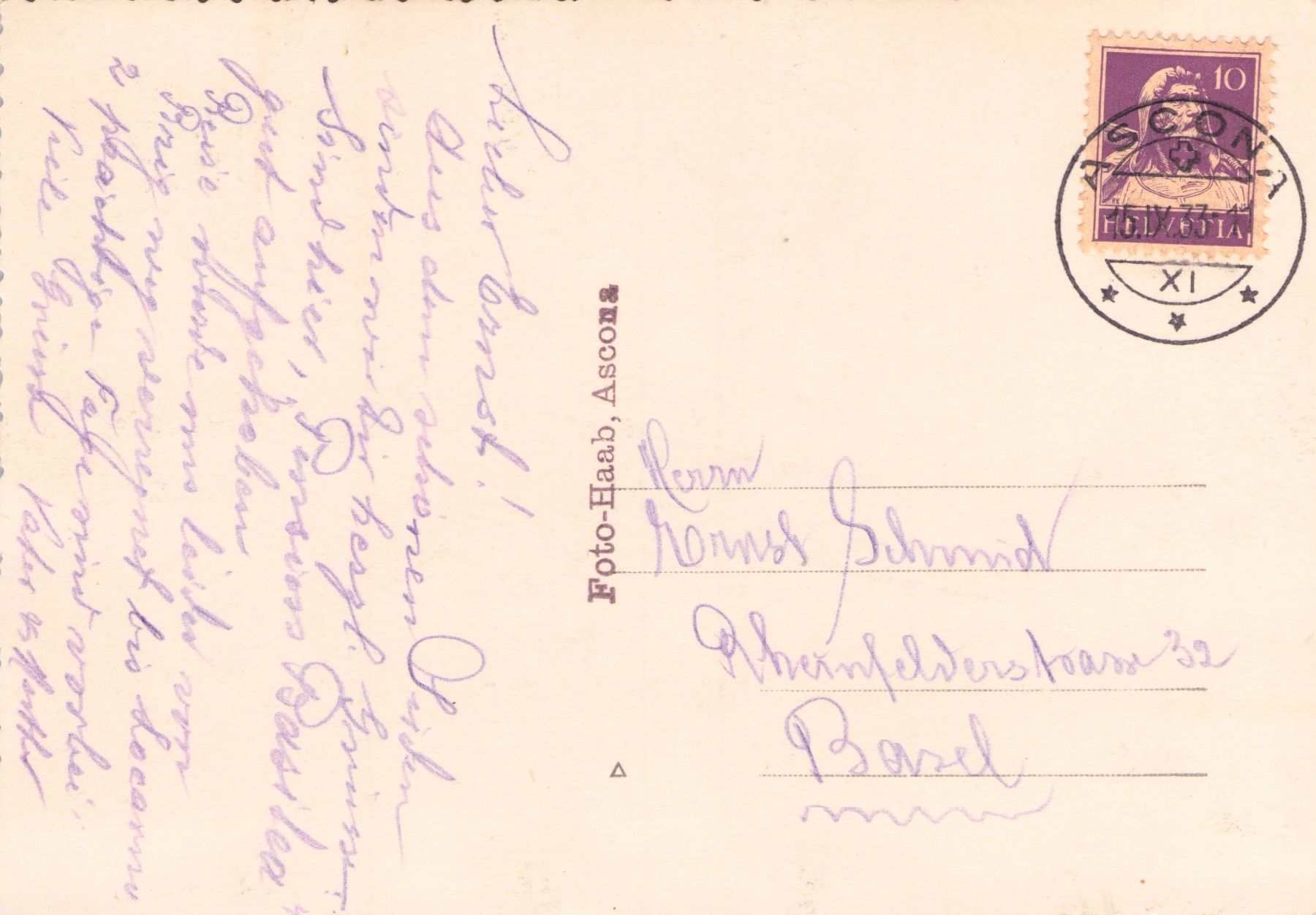 Ansichtskarten: Ascona TI // 1933 Quai Lago Maggiore – Gebraucht aus Basel von intermezzo12 1