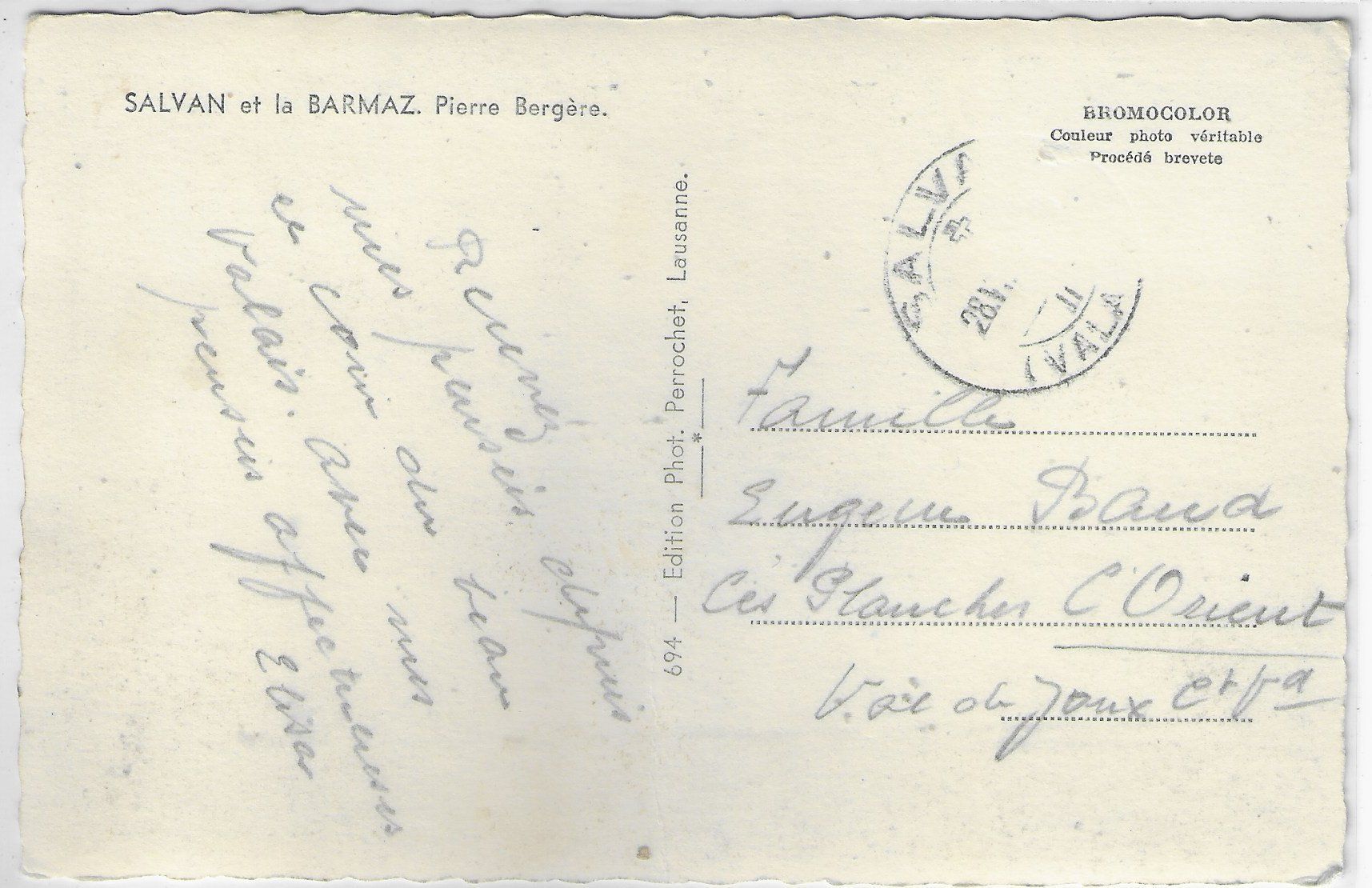 Cartoline postali: Salvan et la Barmaz - coloriert – Usato da Ettingen venduto da Kartenplanet 1