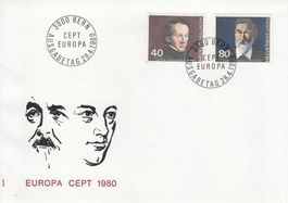 1980/81 2 FDC Europa CEPT Technorama Armbrust Konrad Kern