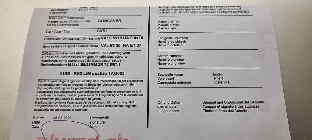 Automobili: AUDI  RS3 8Y Concaver CRV1 – Usato da St. Niklaus VS venduto da megaracer 4