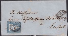 1860, Strubelbrief 23G: RHEINFELDEN (AG) nach LIESTAL (BL)