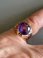 XXL Rosé Gold verg. 925 Ring Rg53 Amethyst HAMMER