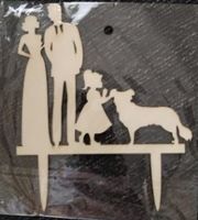 NEUER Holz Topper Paar, Kind, Hund - Hochzeitstorte - 221713