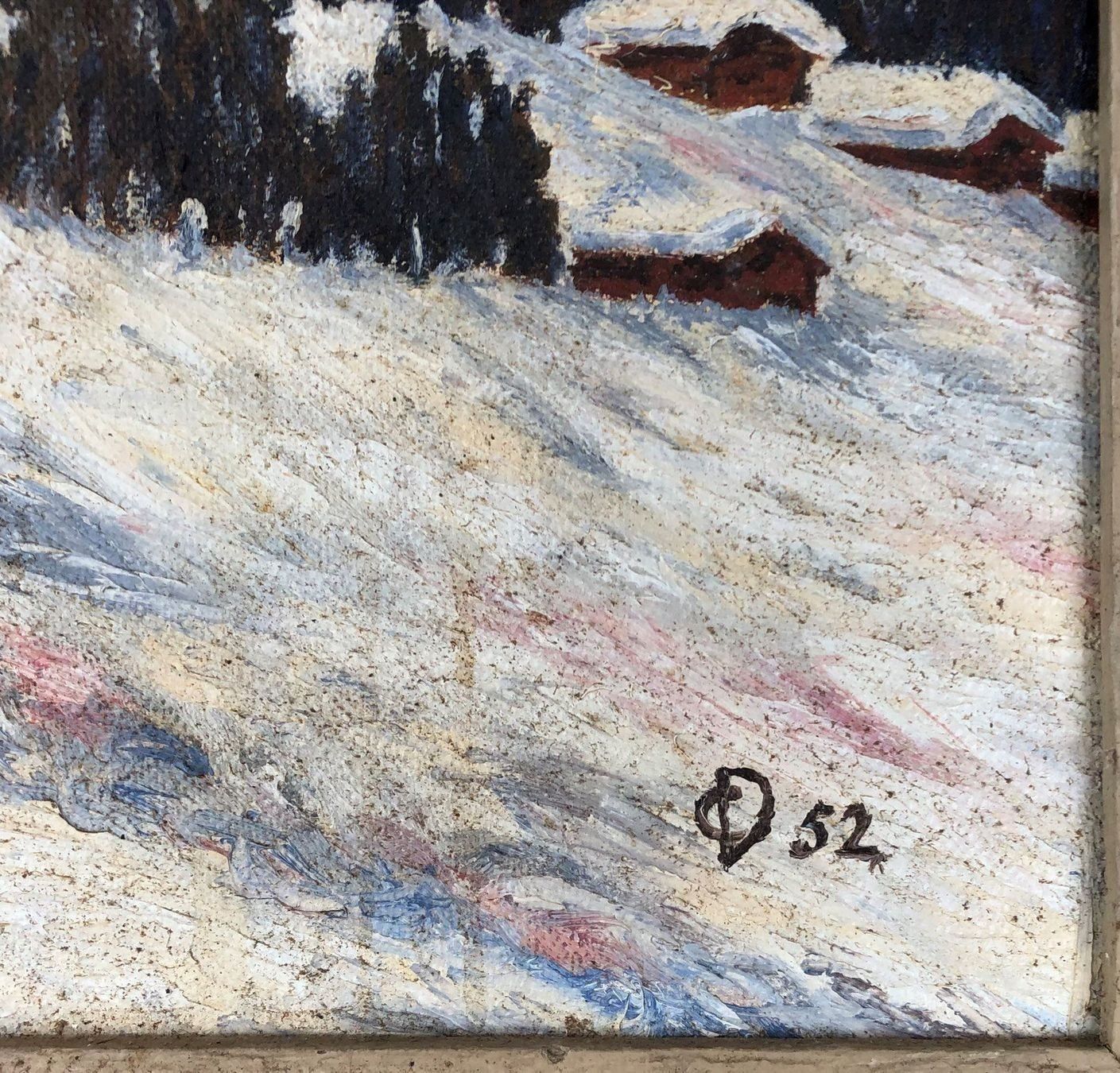 Dipinti: Winterlandschaft Gemälde Monogrammiert – Usato da Müllheim Dorf venduto da Othmar73 5