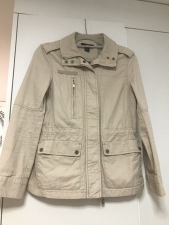 H&M Jacke Damen Gr 36 beige Übergangsjacke, Frühling