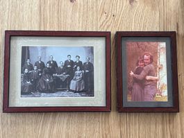 Zwei Vintage-Holz-Bilderrahmen mit schwarzem Rand