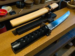 Katana Schwert mit Scheide 50cm Beige-Schwarz M NEU