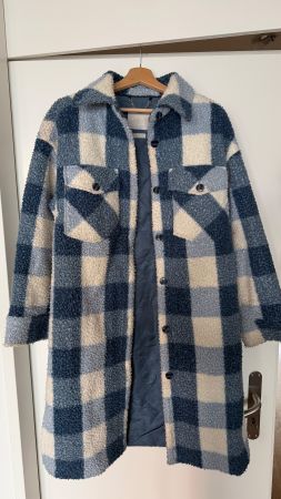 Wintermantel Rich & Royal kariert blau/weiss Grösse 38